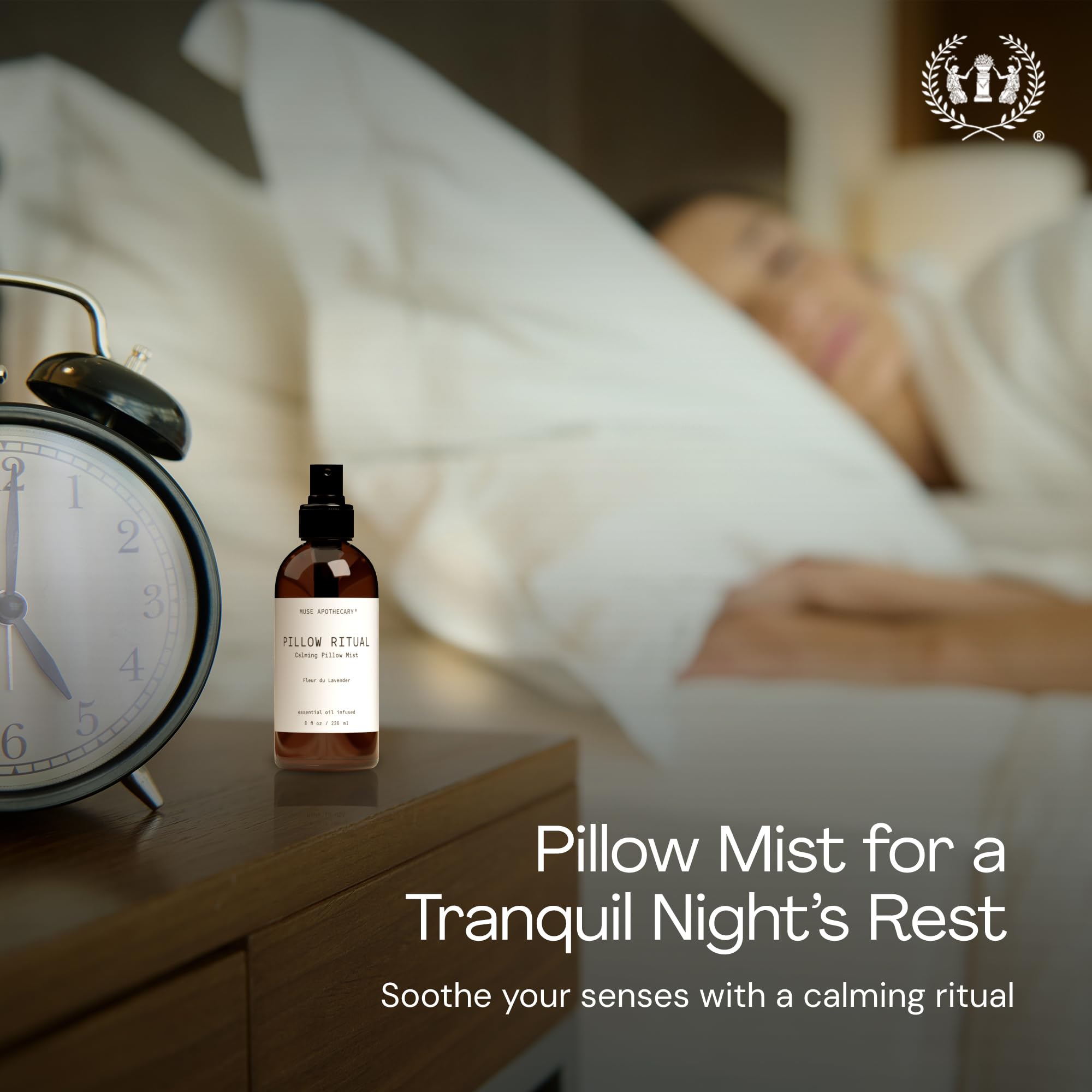 Muse Apothecary Pillow Ritual - Aromatic Pillow Mist with Bergamot, French Lavender & Sandalwood - 8 oz