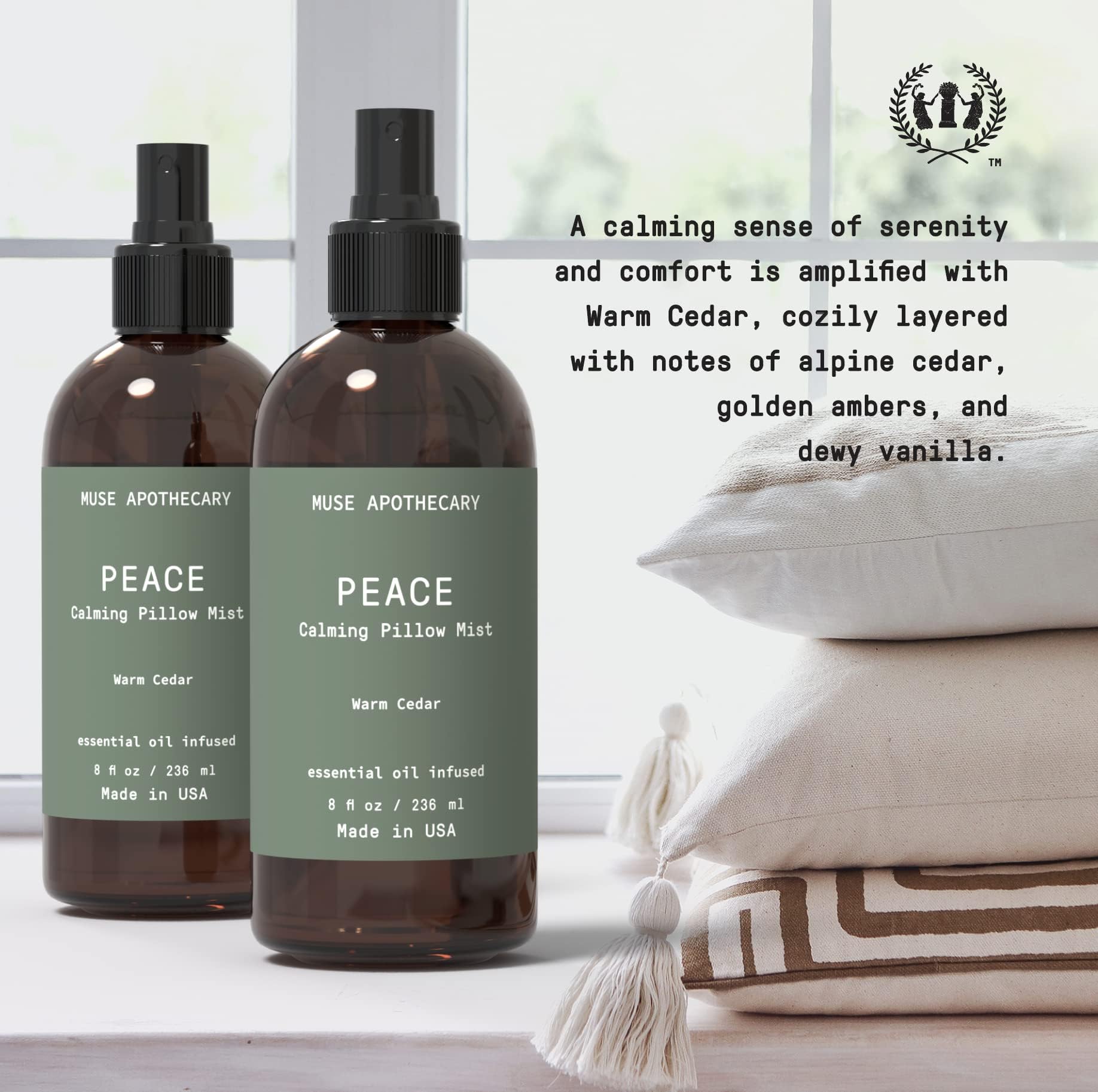 Muse Apothecary Pillow Ritual – Calming Pillow Mist (Warm Cedar)