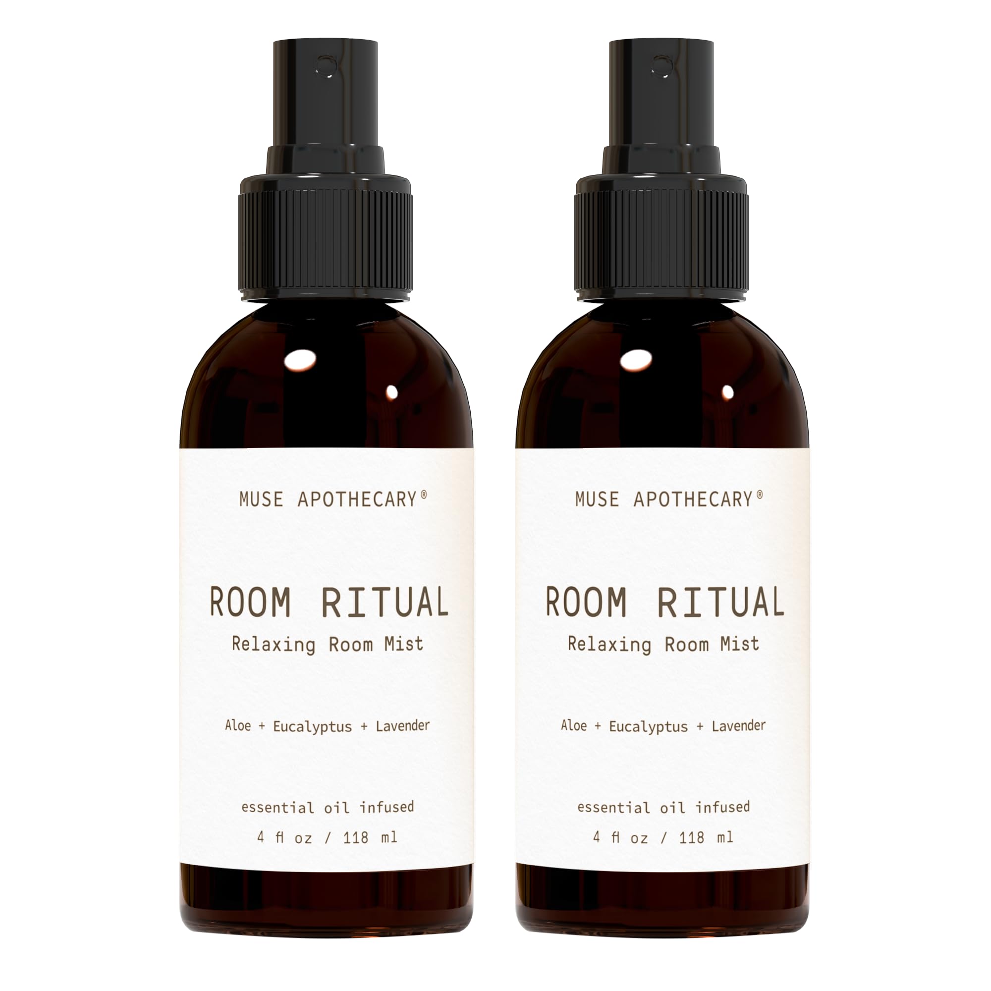 Muse Apothecary Room Ritual - Aromatic Room Mist 4 oz (Aloe + Eucalyptus + Lavender) - 2 Pack