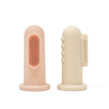 Mushie Baby Finger Toothbrush 2-Pack (Blush/Shifting Sand)