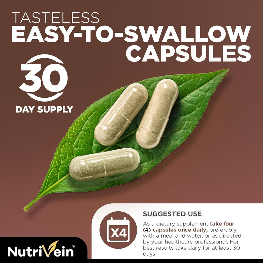 Nutrivein Premium Mushroom Supplement 2600 mg - 120 Capsules - 11-Mushroom Complex (Lion's Mane, Cordyceps, Reishi)
