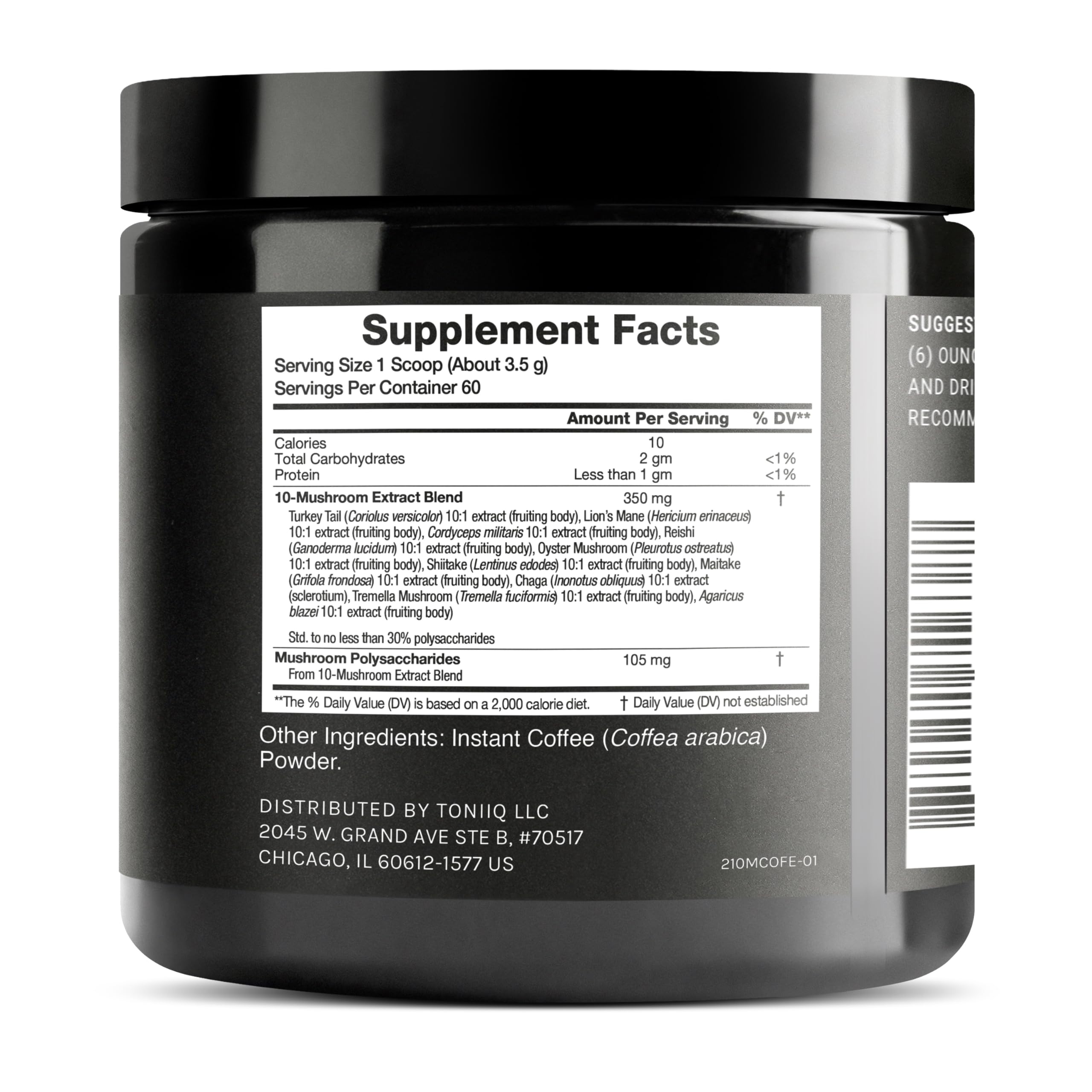 Mushroom Coffee 10:1 Extract | Colombian Beans, Lion's Mane & Cordyceps | Lab Tested