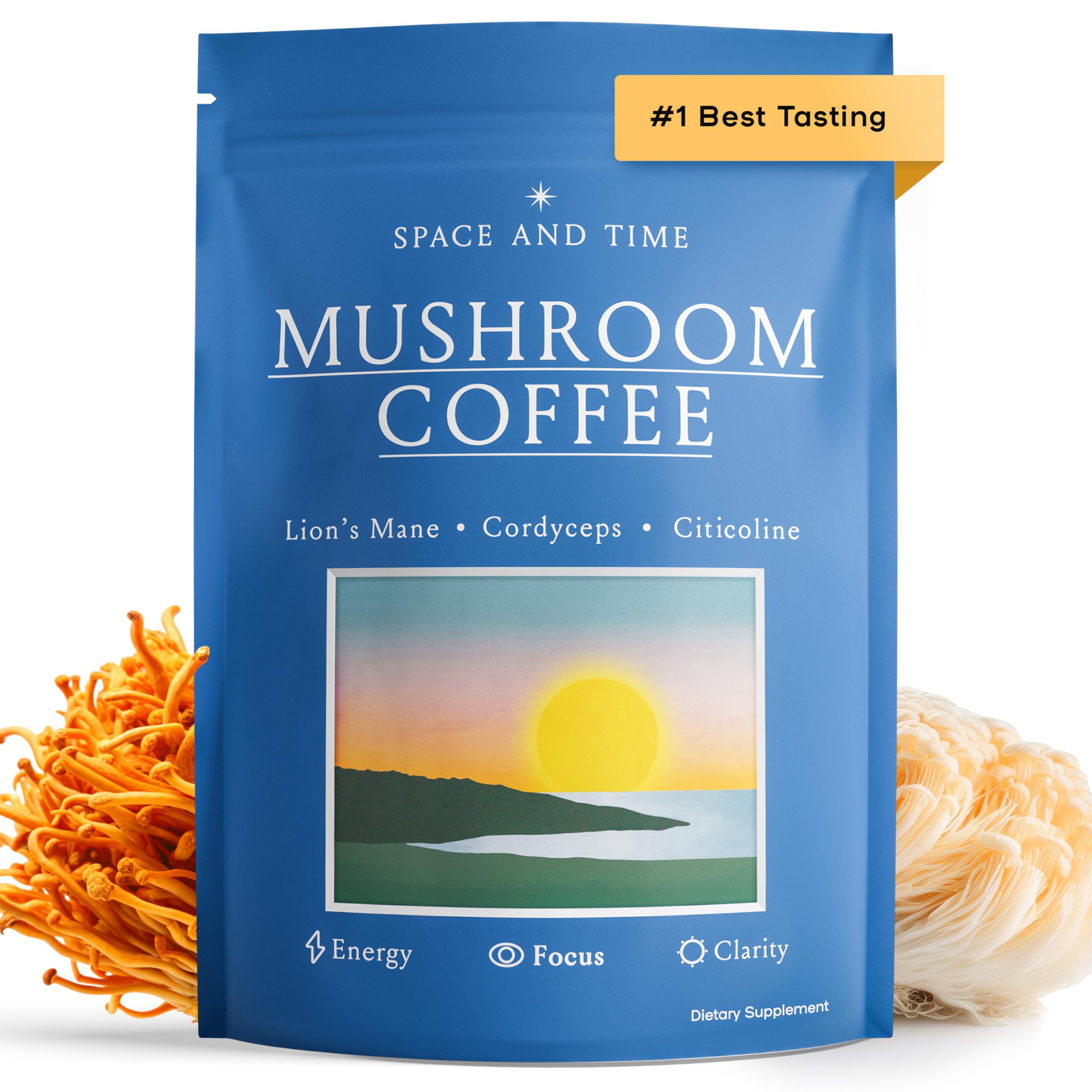 Mushroom Coffee – 20 Cups of Focus, Clean Energy | Lion's Mane, Cordyceps & L-Theanine