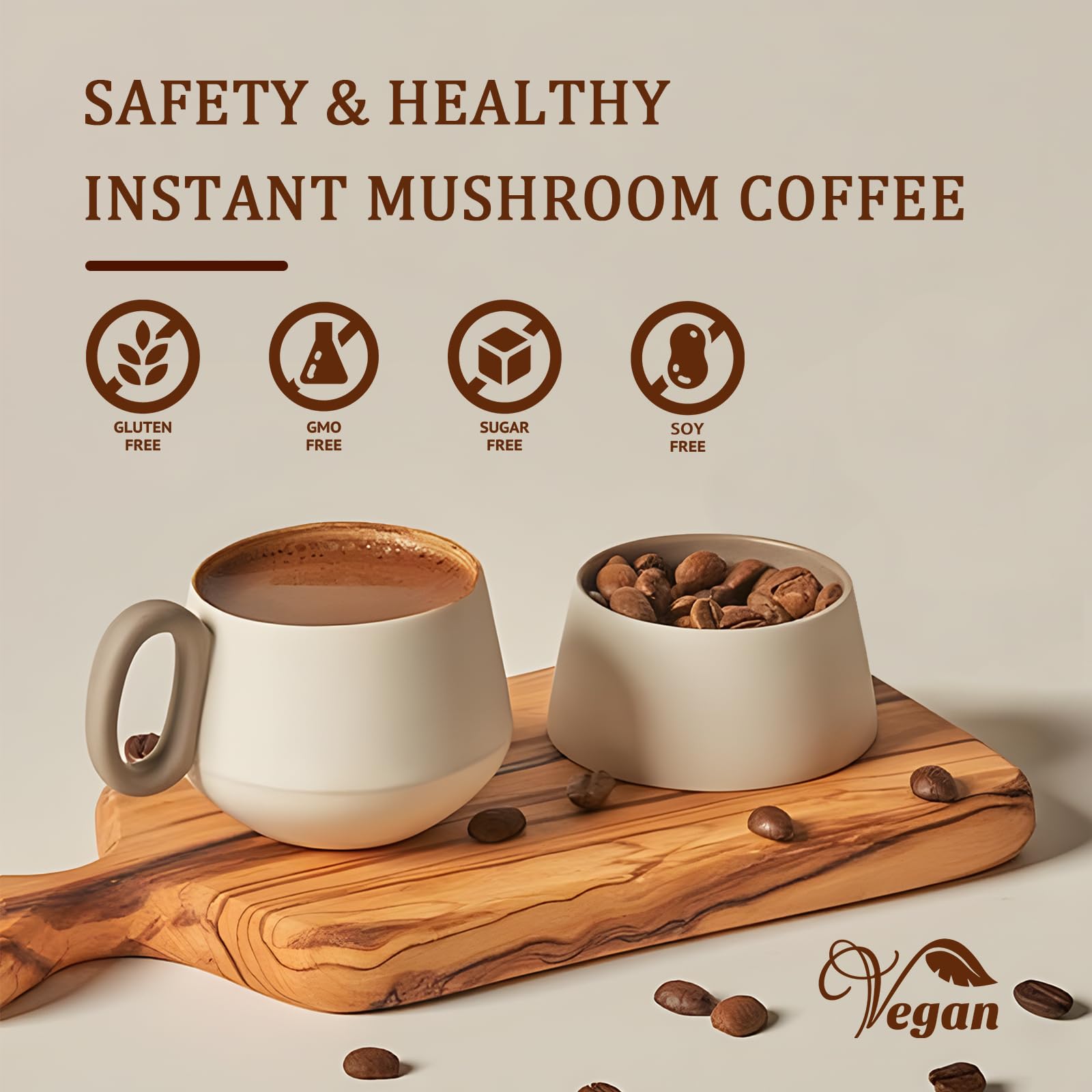 Mushroom Coffee with Cordyceps, Reishi & Lion's Mane – 45 Servings