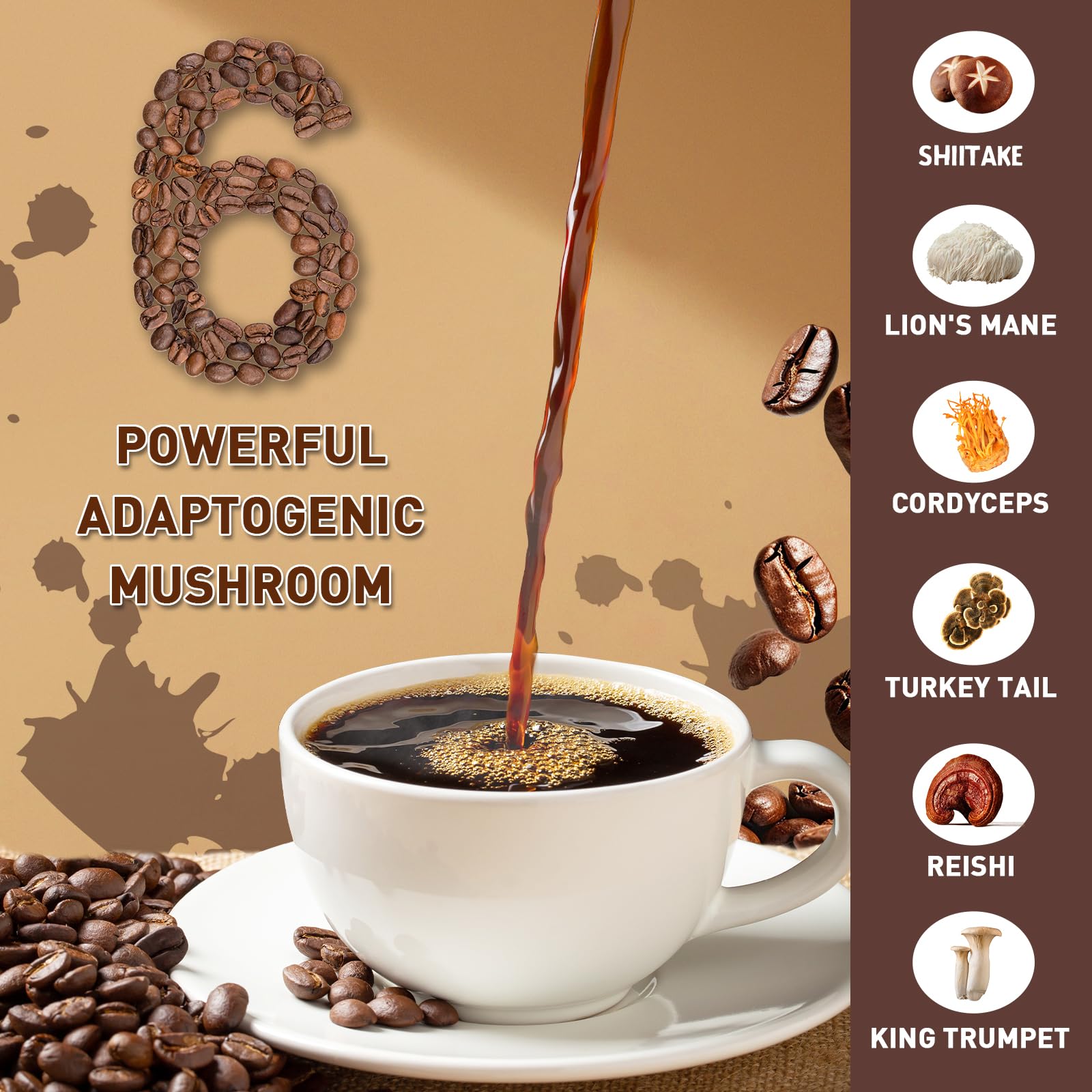 TAOTERS Mushroom Coffee 6-Mushroom Blend | Focus, Energy & Immunity | 2-Pack