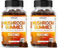 Mushroom Gummies 2500mg - 10-in-1 Focus & Brain Supplement | 120 Gummies (Pack of 2) | Vegan, USA Made