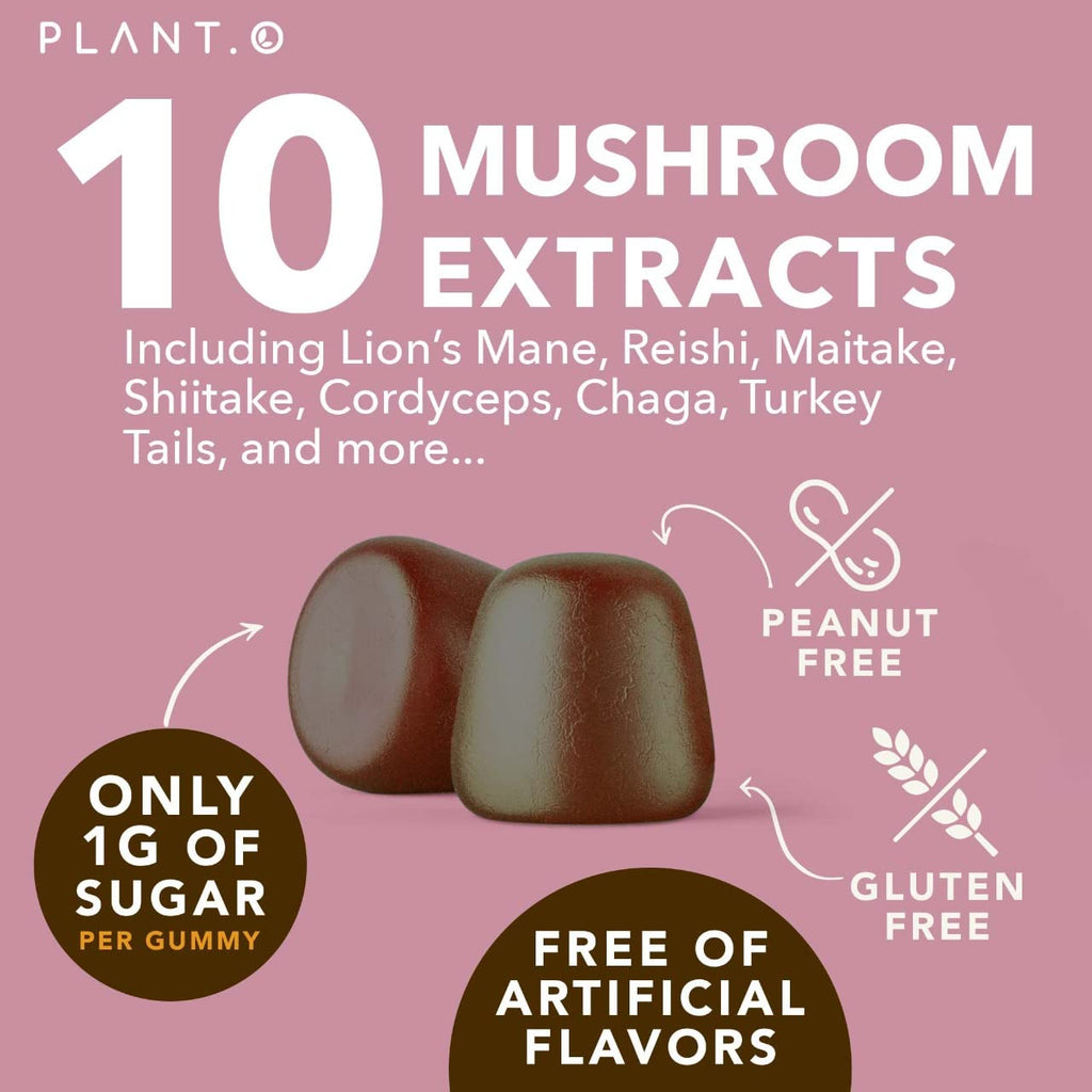 Mushroom Gummies Premium – 10-Mushroom Complex (Lion's Mane & Reishi) | 60 Chews