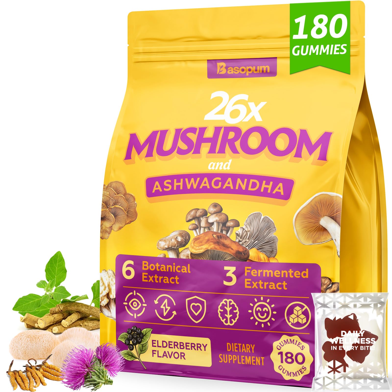 Mushroom Gummies 4000mg – Brain Support, Focus & Immunity (180 Gummies)