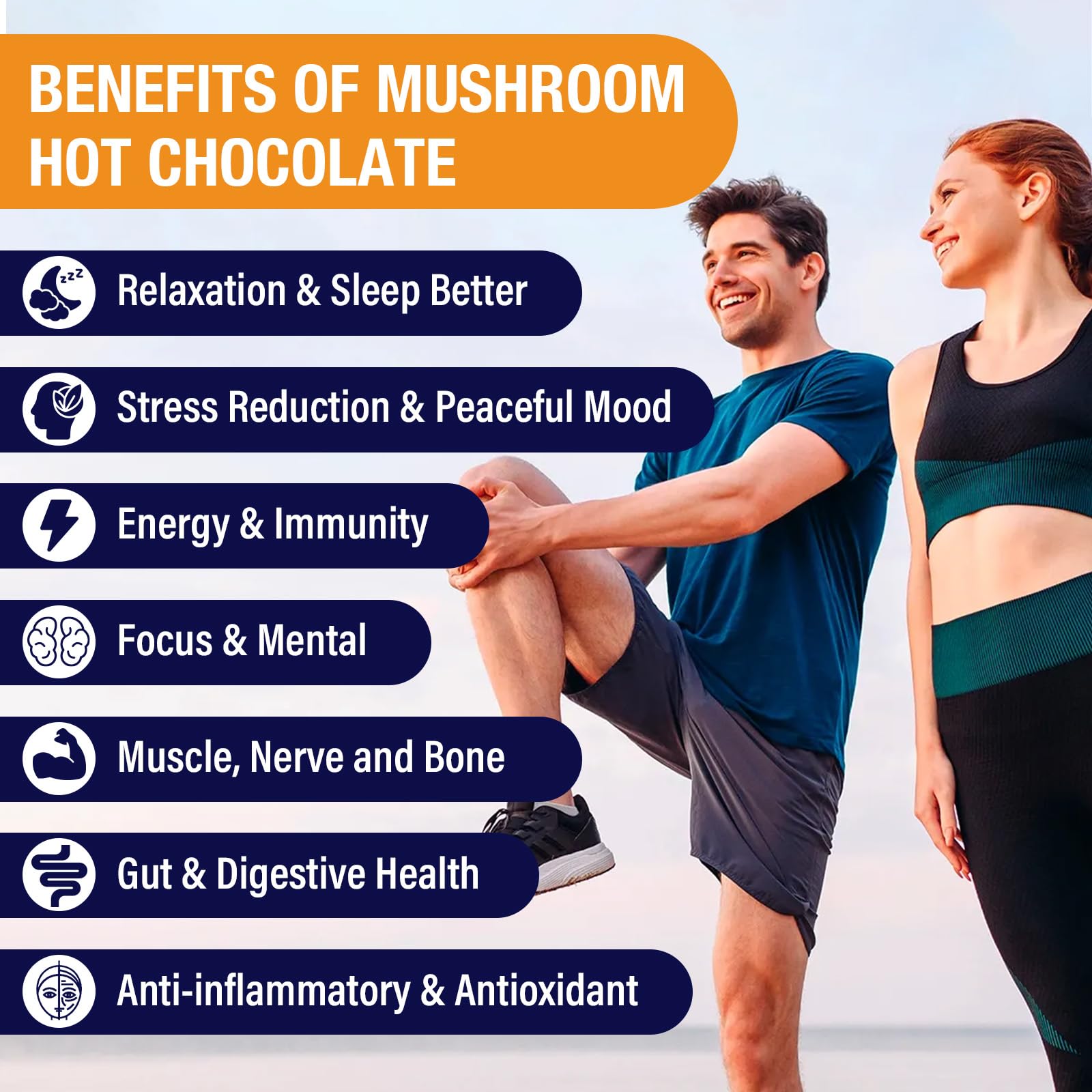 Mushroom Hot Cocoa with Magnesium Glycinate & Reishi - Vegan Sleep Support 7.4oz