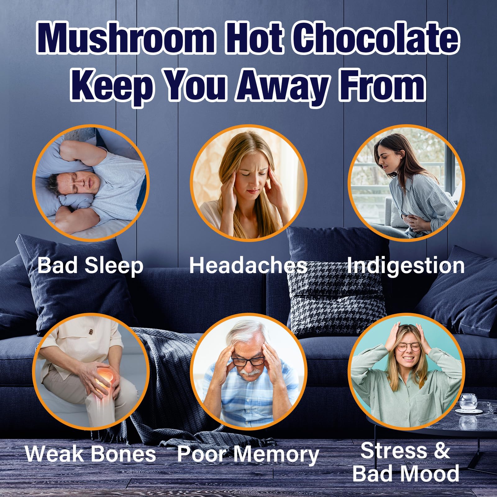 Mushroom Hot Cocoa with Magnesium Glycinate & Reishi - Vegan Sleep Support 7.4oz