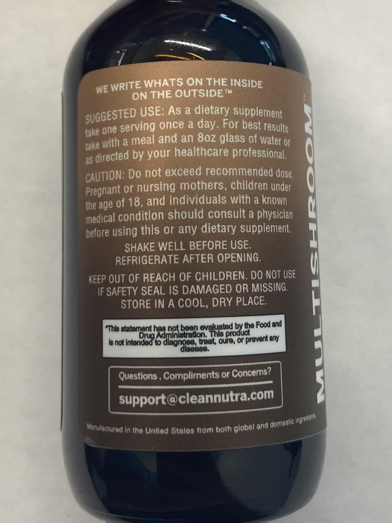 Clean Nutra Mushroom Liquid Drops | Lions Mane, Cordyceps, Reishi & Turkey Tail