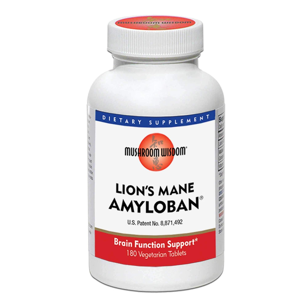 Mushroom Wisdom Lion's Mane Amyloban 180 Tablets | Brain Support, Vegetarian
