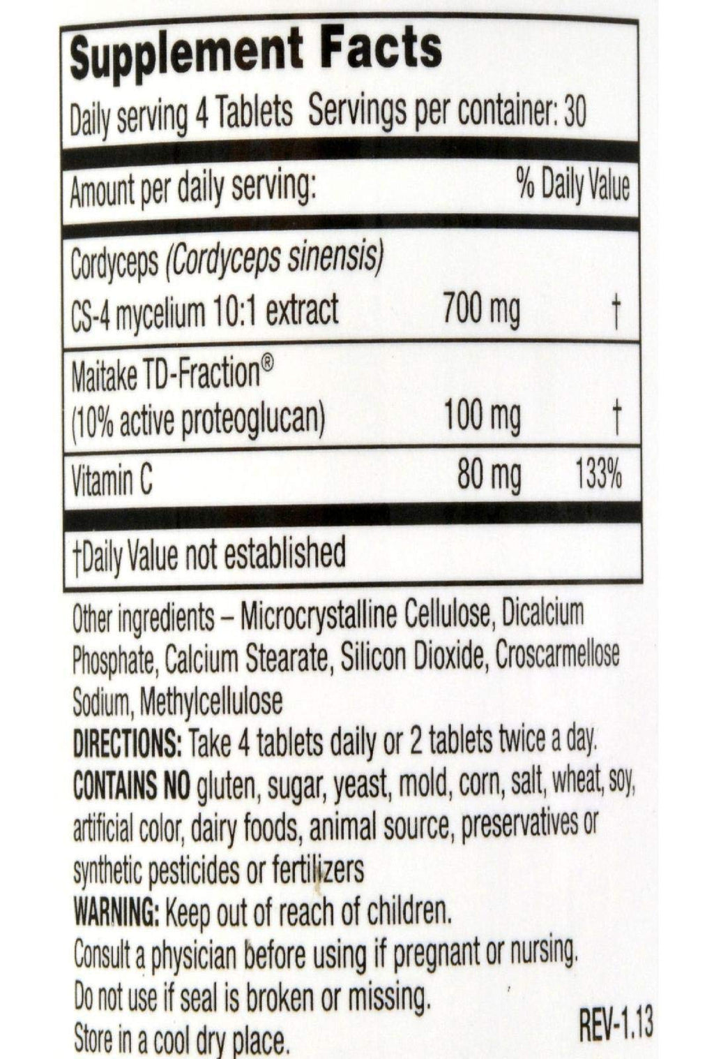 Mushroom Wisdom Super Cordyceps Caplets 120 Count – Stamina & Endurance