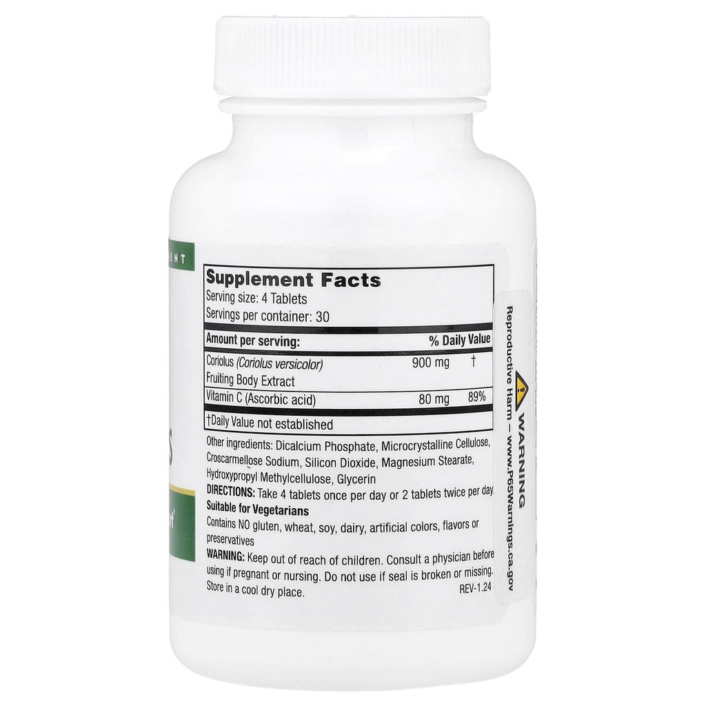 Mushroom Wisdom Super Coriolus - 120 VegTabs | Immune & Liver Support