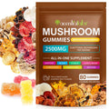Mushroom Gummies for Adults — 10x Mushroom Supplement for Energy, Focus, Mood, Immune & Cognitive Support | Vegan, 80 Gummies