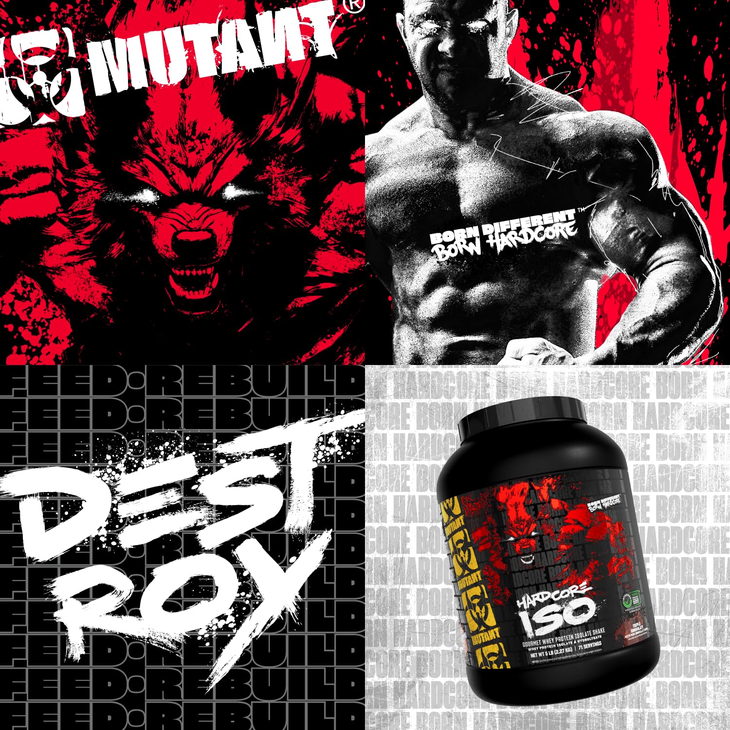 Mutant Harcode ISO Whey Protein Isolate Powder – 5 lb Peanut Butter Chocolate | Fast Absorption & 25g Protein Per Scoop