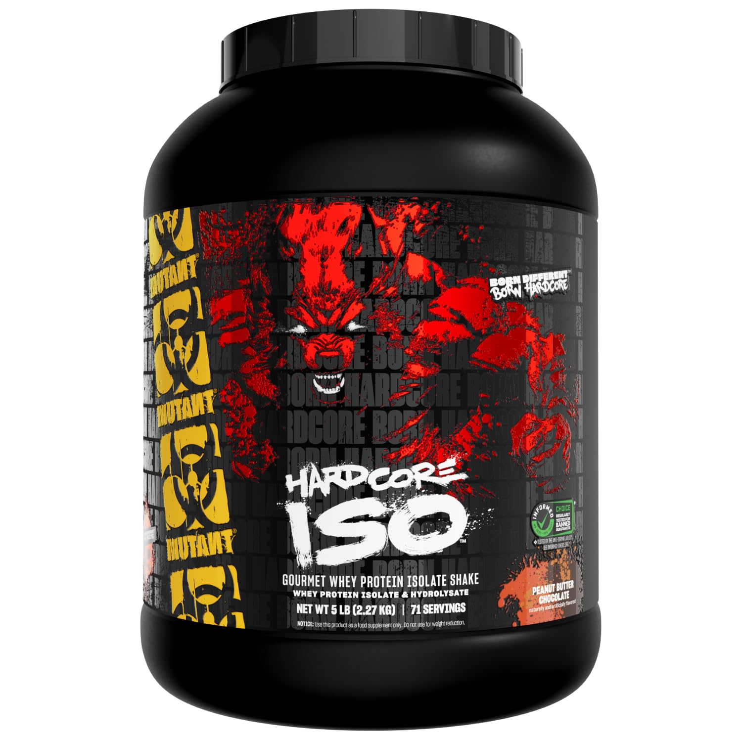Mutant Harcode ISO Whey Protein Isolate Powder – 5 lb Peanut Butter Chocolate | Fast Absorption & 25g Protein Per Scoop