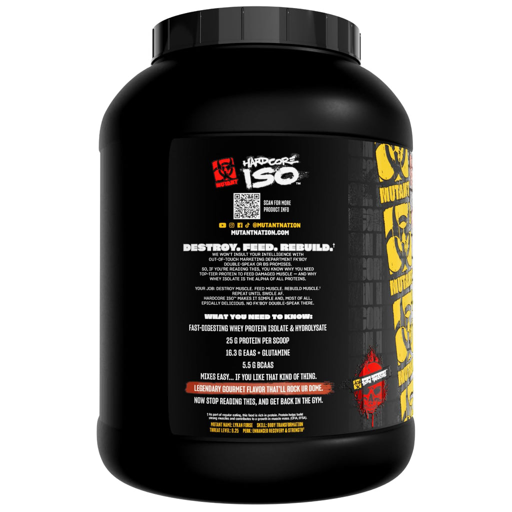 Mutant Harcode ISO Whey Protein Isolate Powder – 5 lb Peanut Butter Chocolate | Fast Absorption & 25g Protein Per Scoop