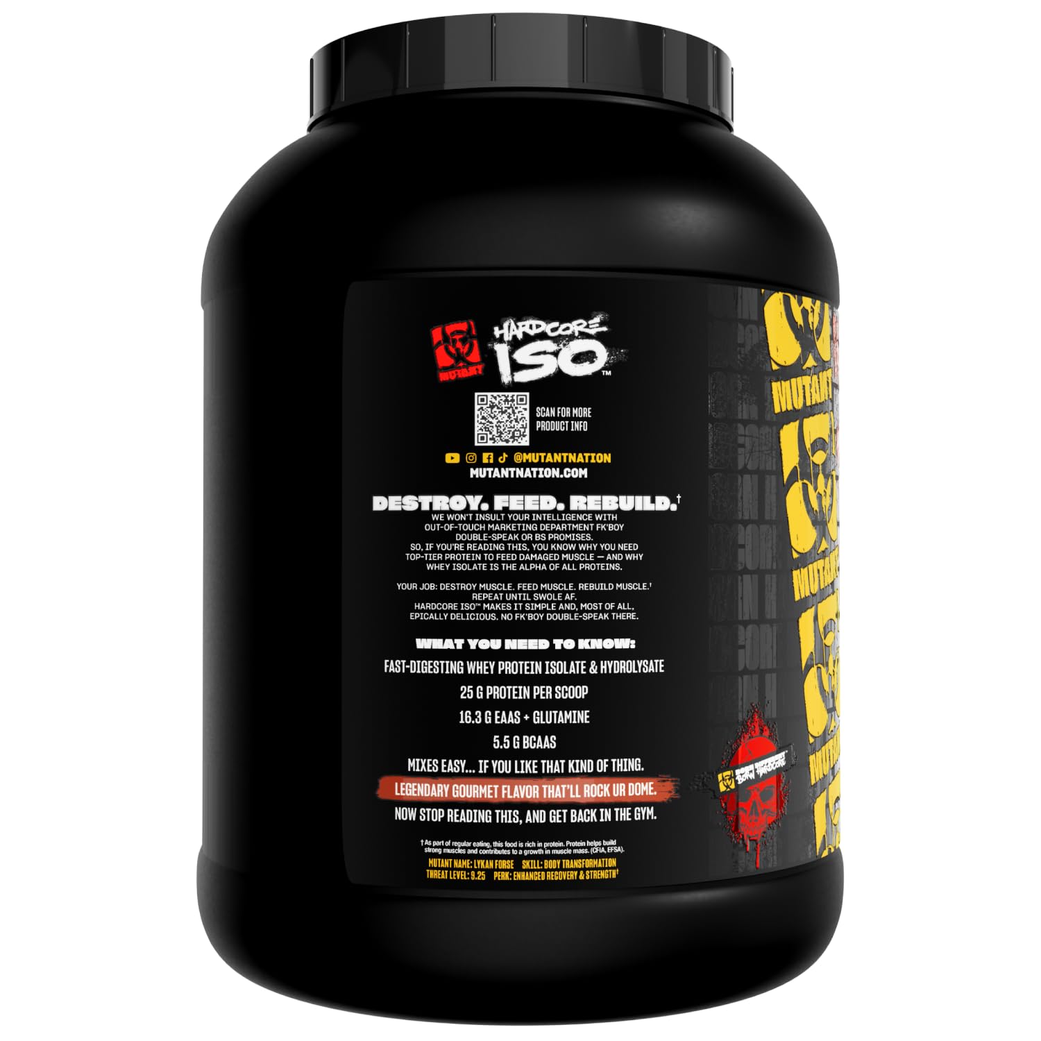 Mutant Harcode ISO Whey Protein Isolate Powder – 5 lb Peanut Butter Chocolate | Fast Absorption & 25g Protein Per Scoop