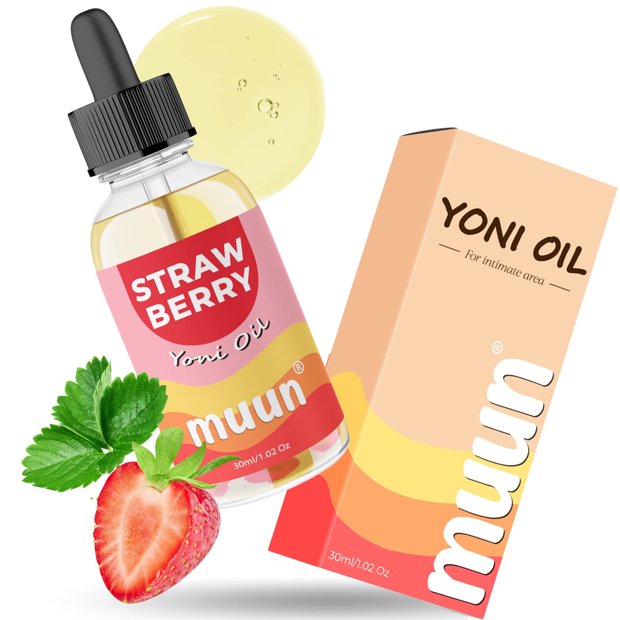 Muun Strawberry Intimate Oil – Natural Hydration for Dryness, Post-Shave Care & Ingrown Hair Prevention