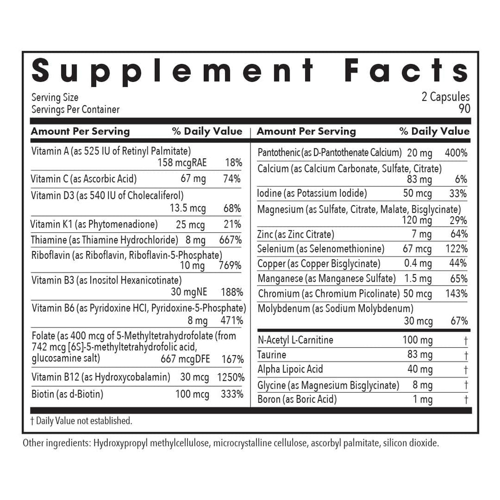 MVM-A Multivitamin & Multimineral for 50+ | Allergy Research Group