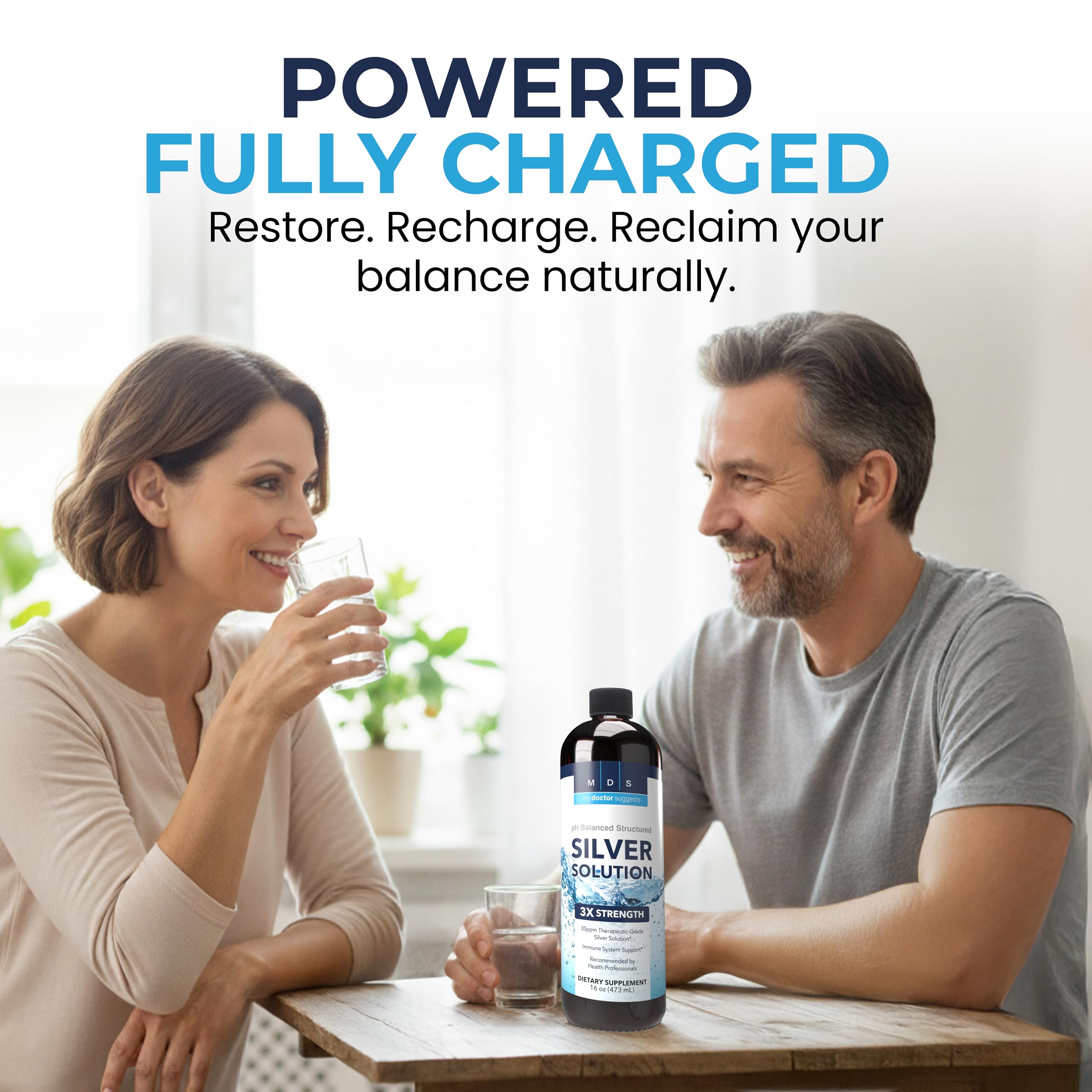 My Doctor Suggests Alkaline Structured Silver Liquid 30ppm – Immune & Gut Support (16 oz)