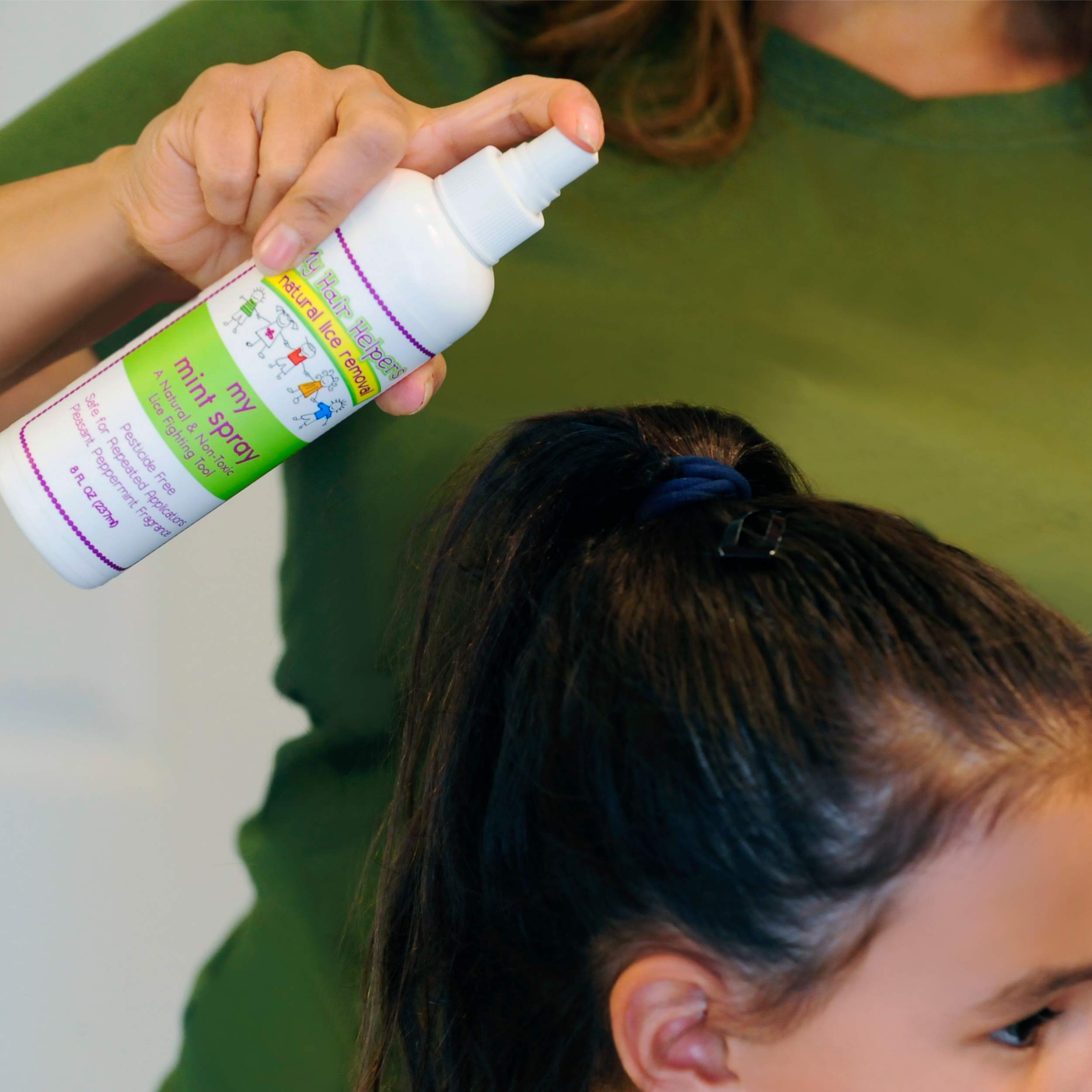 MY HAIR HELPERS Mint Lice Prevention Spray – 2x16oz, 2-Month Supply for 2–3 Kids