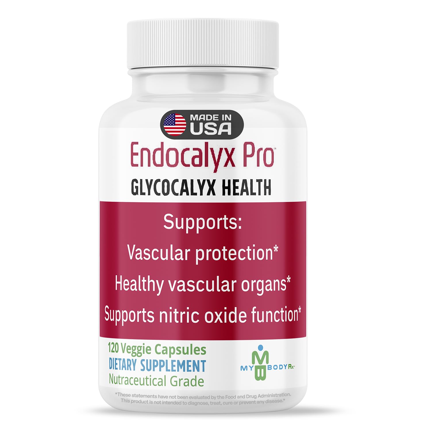 MYBODYRX Endocalyx Pro – Endothelial Glycocalyx Support, 120 Veggie Capsules | Vascular & Microcirculation Health | Patented Formula
