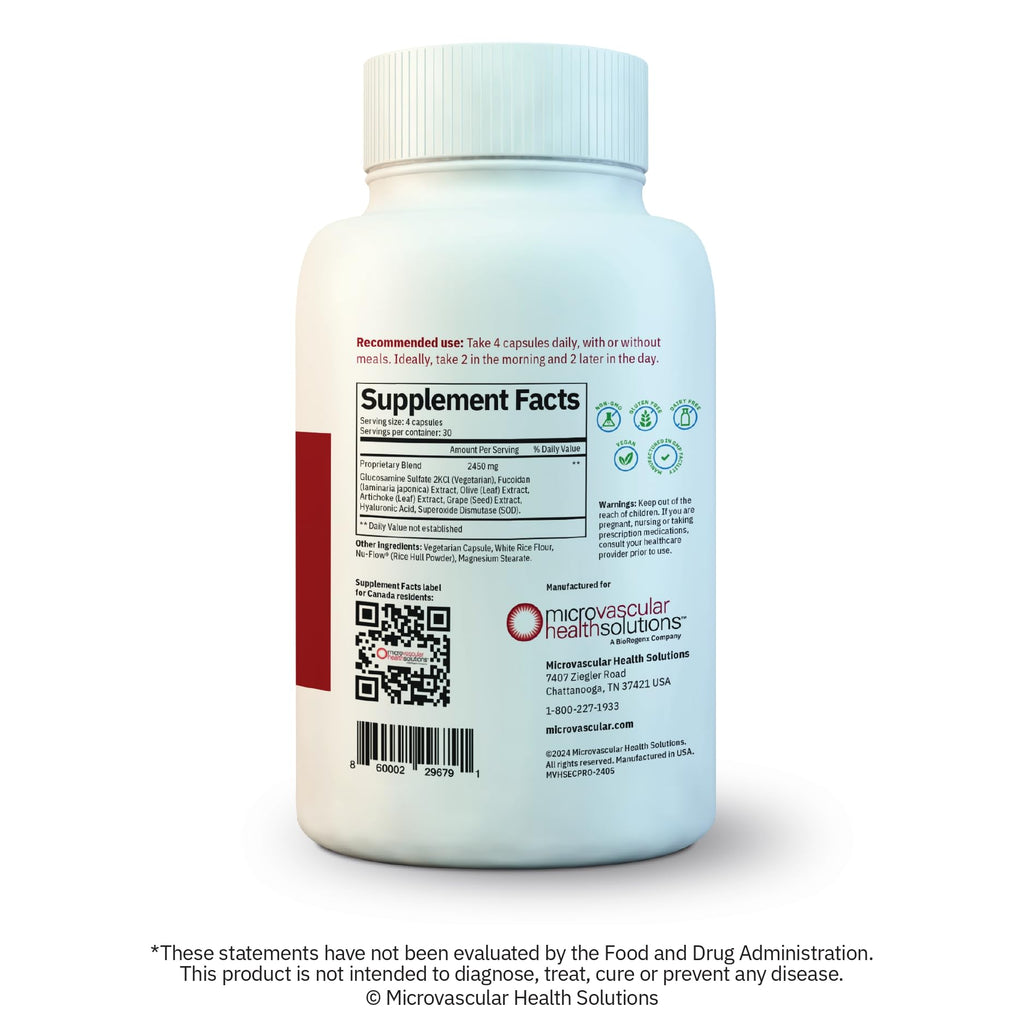 MYBODYRX Endocalyx Pro Supplement – Endothelial Glycocalyx Support, 120 Capsules, Patented Formula for Vascular & Microcirculation Health