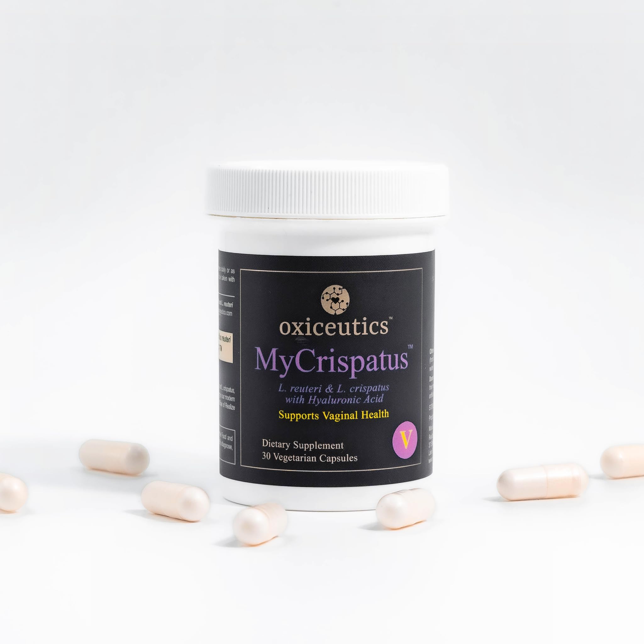 MyCrispatus Probiotic – High-CFU L. crispatus & L. reuteri LRDR + HA – 30 Veg Caps