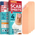 MYHELP Medical Grade Silicone Scar Sheets - 4pk (5.7”x1.6”) for Surgical & Keloid Scars
