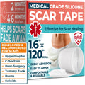 MYHELP Medical Grade Silicone Scar Tape - Transparent 1.6in x 120in for Surgical & Keloid Scars
