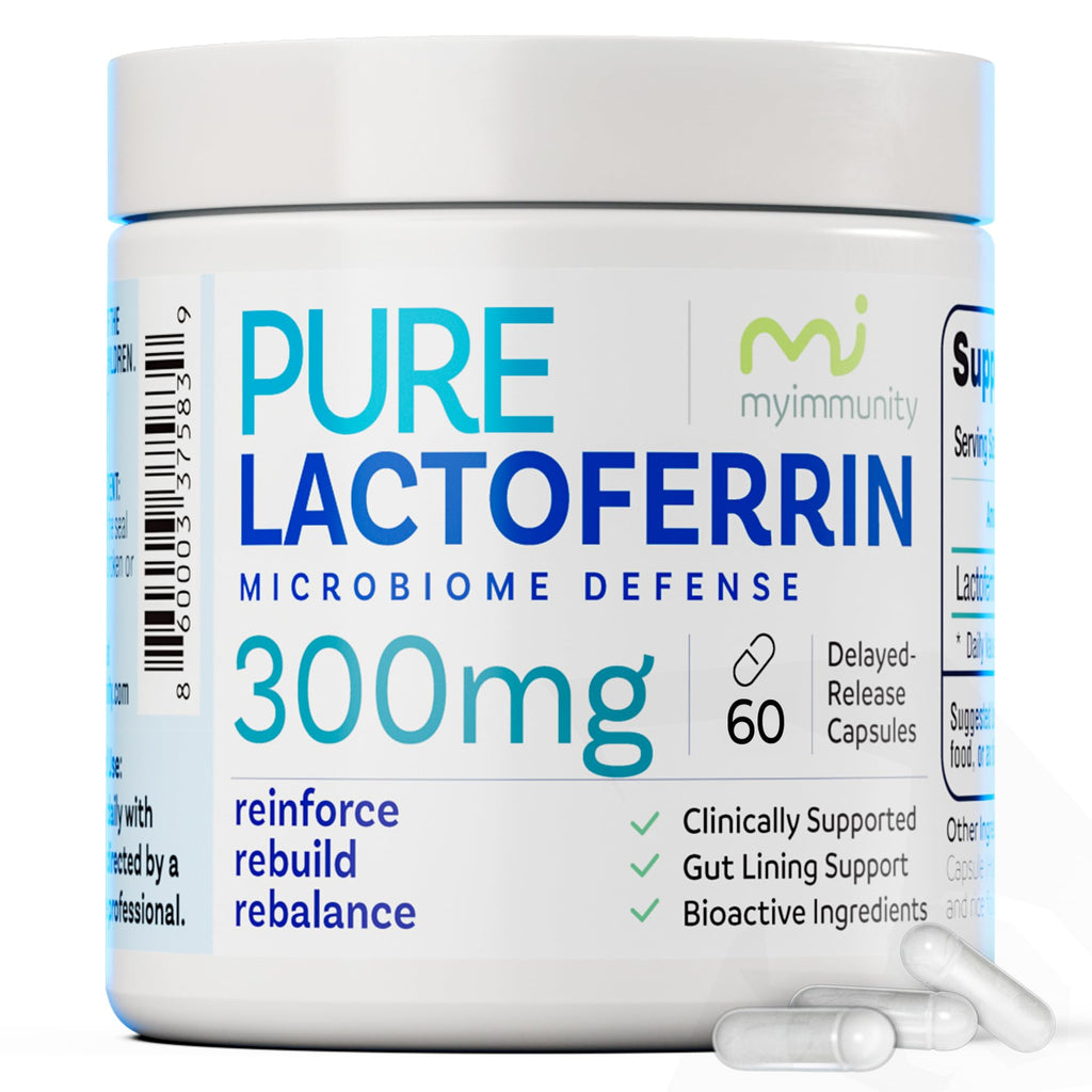 MyImmunity Pure Lactoferrin 300mg | Immune Support & Iron Absorption | Gluten-Free (60 Capsules)