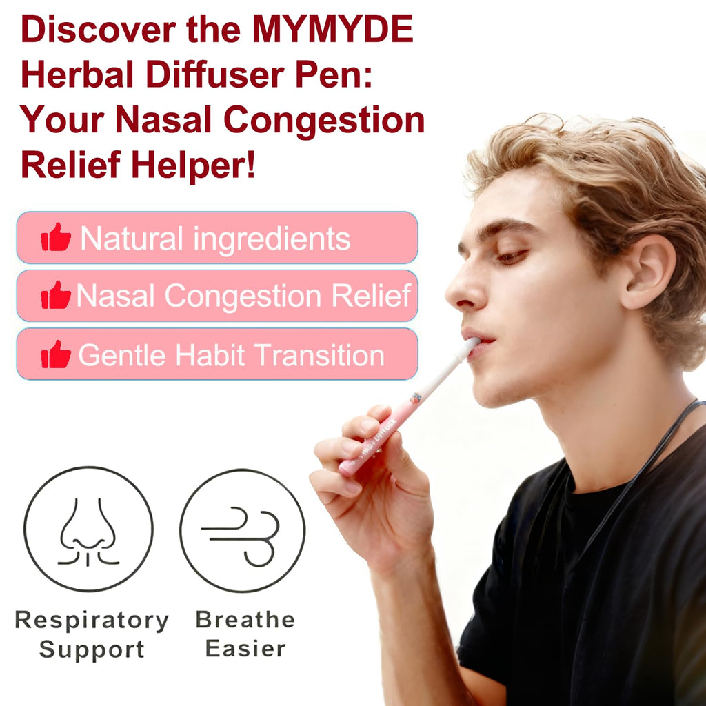 MYMYDE Herbal Diffuser Pen - Strawberry Mint Extract | Herbal Aromatherapy Stick