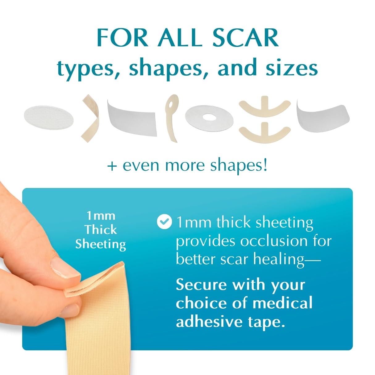 MyNewGel Plus Advanced Silicone Scar Sheets 1x6 Beige 4 Count