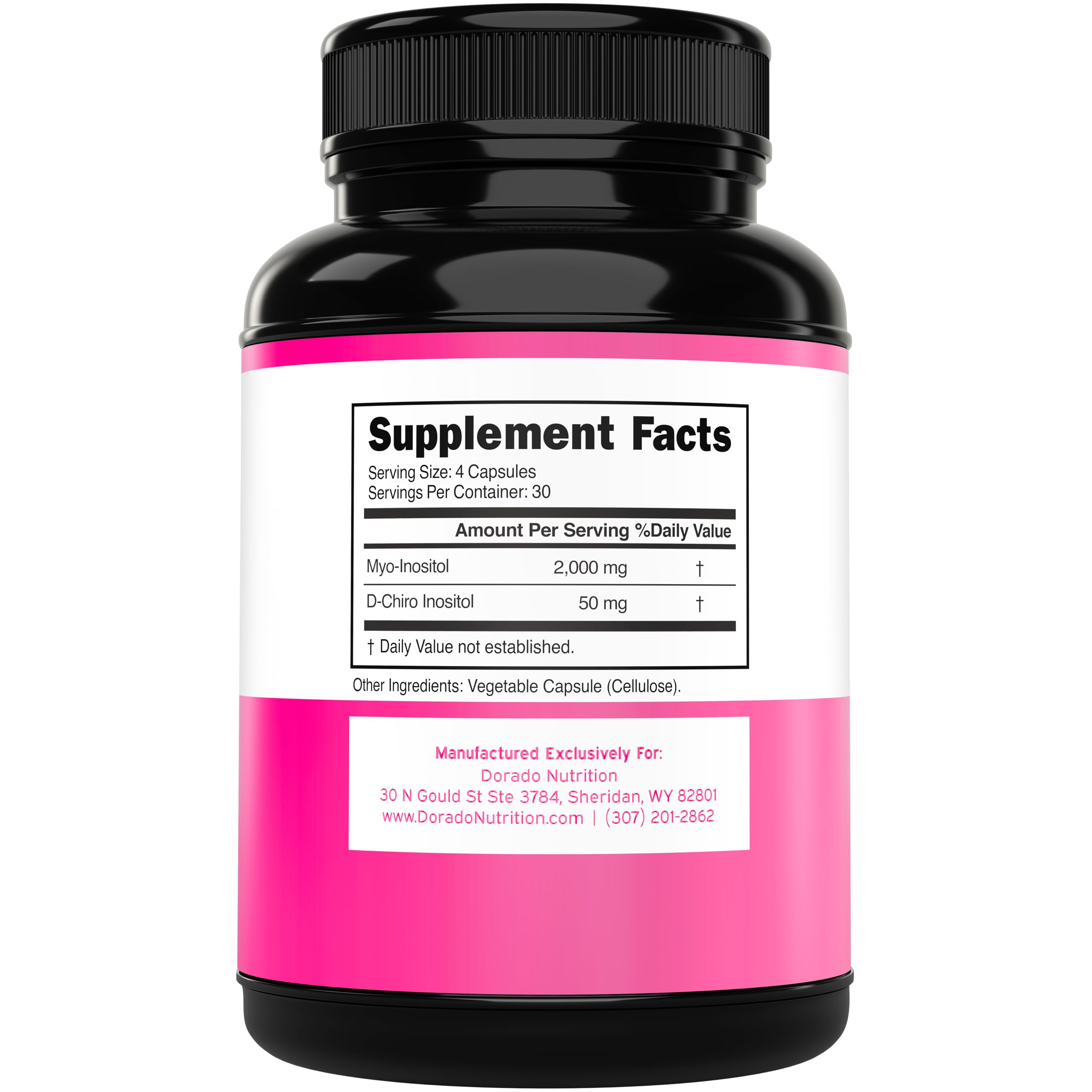 Myo-Inositol & D-Chiro Inositol for Women – 120 Caps, 40:1 Ratio, Hormone Balance, USA Made