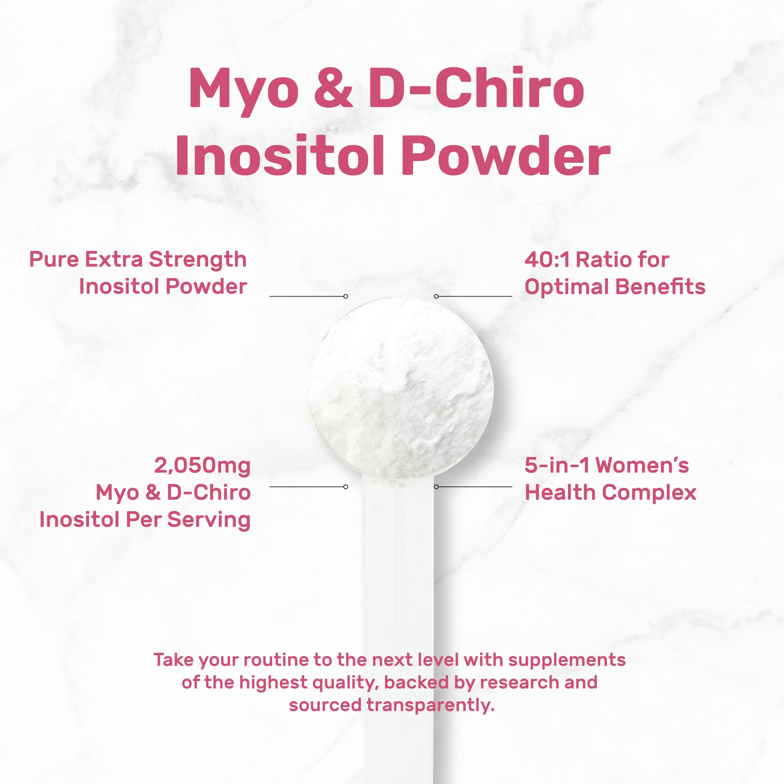 40:1 Myo-Inositol & D-Chiro Inositol for Women – 8oz Non-GMO (109 Servings)