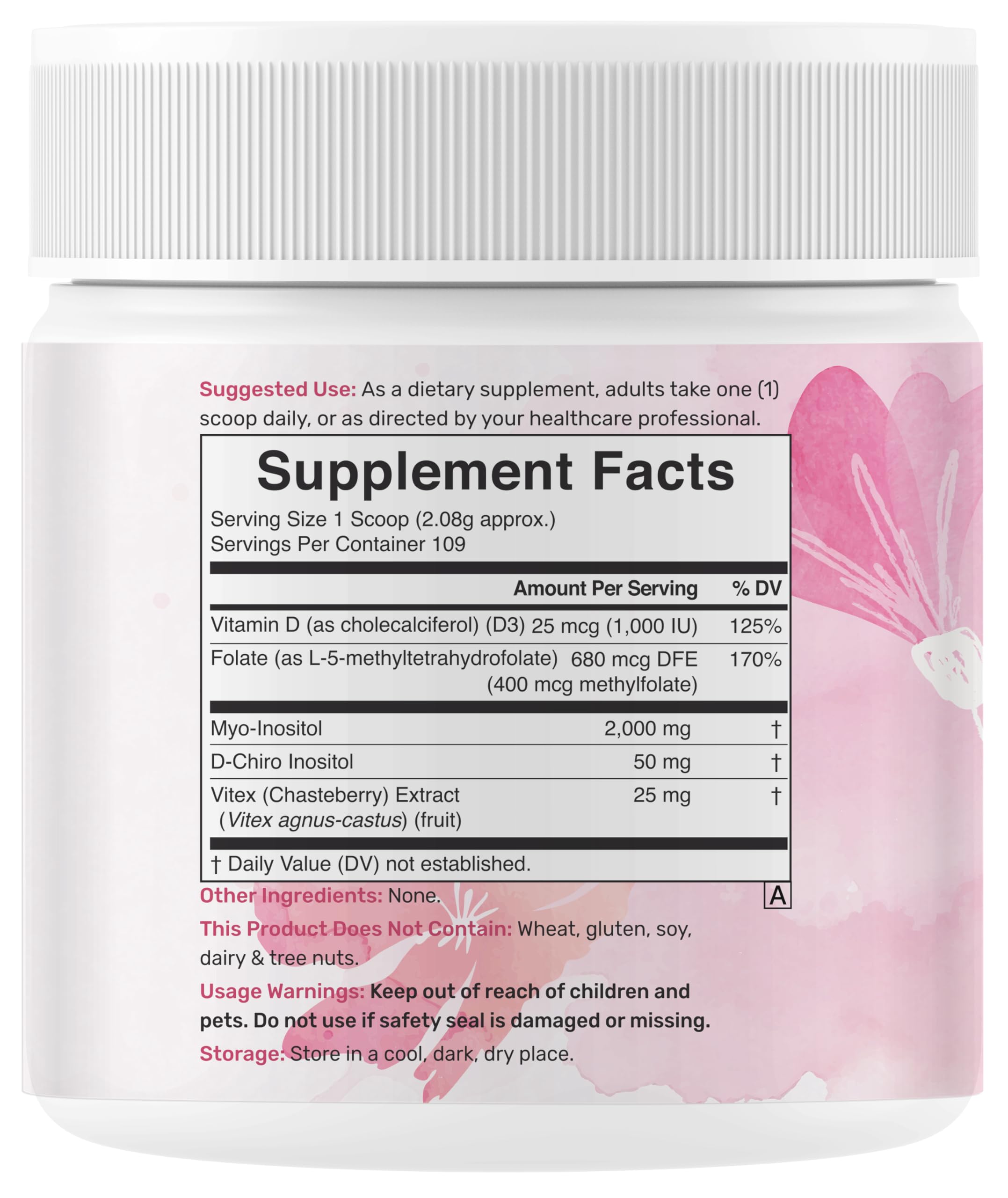 40:1 Myo-Inositol & D-Chiro Inositol for Women – 8oz Non-GMO (109 Servings)