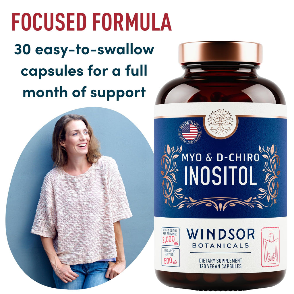 Myo & D-Chiro Inositol 40:1 – 2000 mg Myo-Inositol, Maca & Ashwagandha (120 Veg Caps)