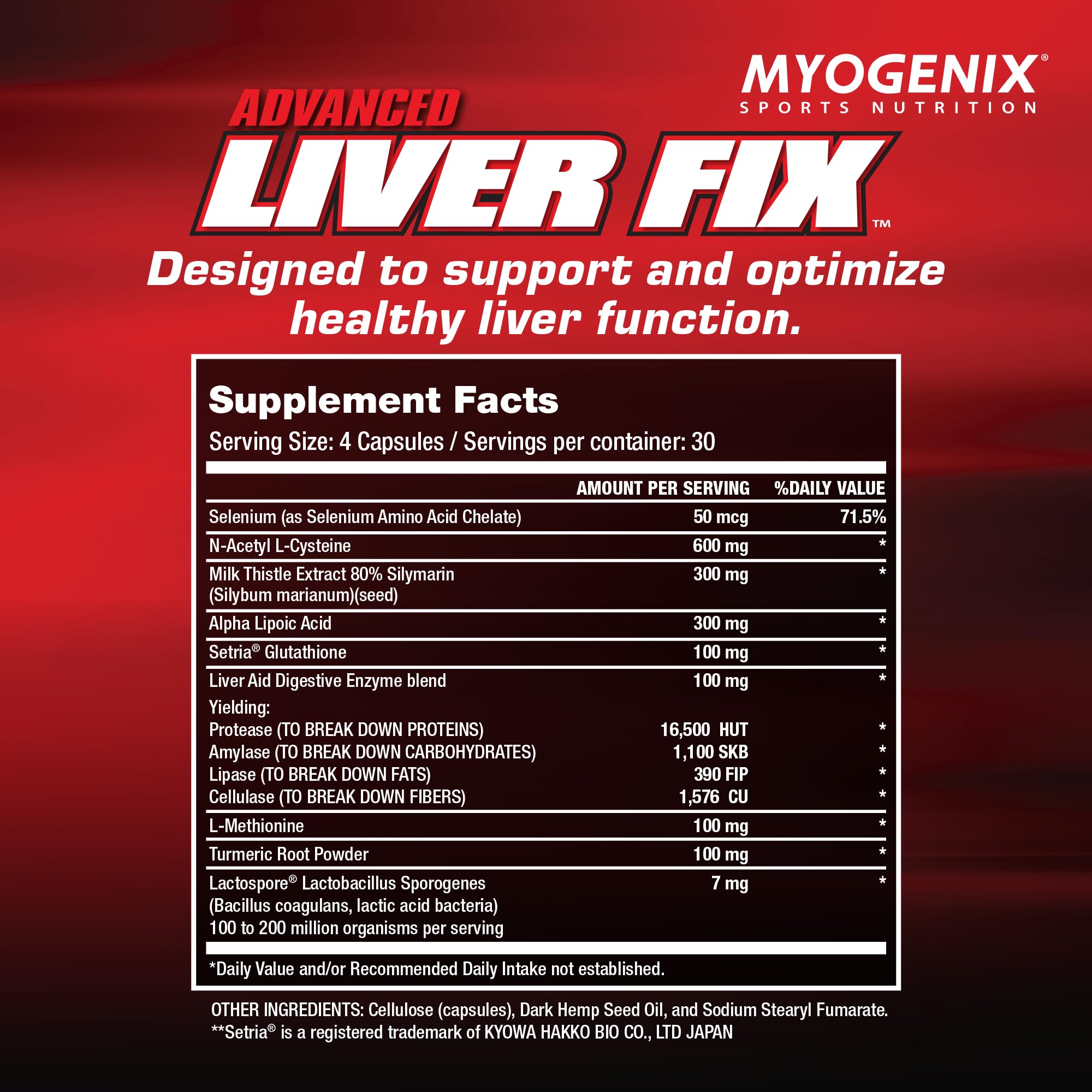 Myogenix Liver Fix – Professional Liver Detox Formula for Digestion & Fat Metabolism | 120 Capsules
