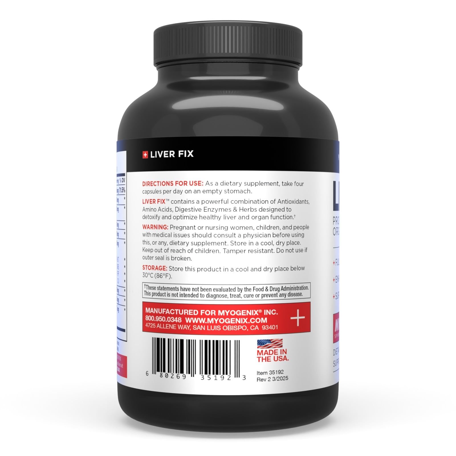 Myogenix Liver Fix – Professional Liver Detox Formula for Digestion & Fat Metabolism | 120 Capsules