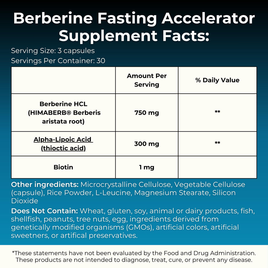 MYOXCIENCE Berberine Fasting Accelerator | Himaberb Berberine HCl + ALA & Biotin - 90 Capsules