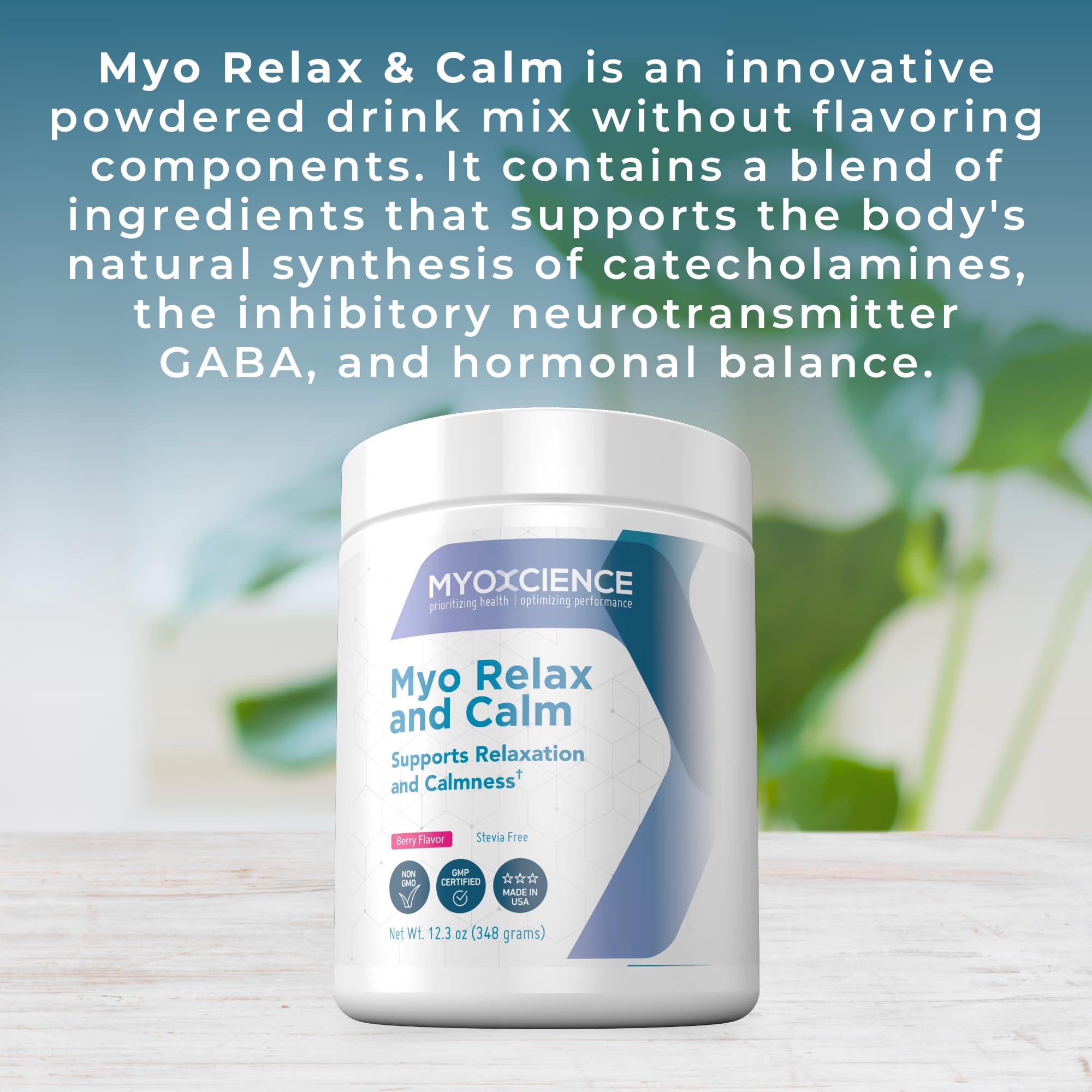 MYOXCIENCE Myo Relax & Calm | Sleep & Mood Support with Myo-Inositol, L-Theanine, Taurine, Magnesium & GABA | Berry Flavor | 60 Servings