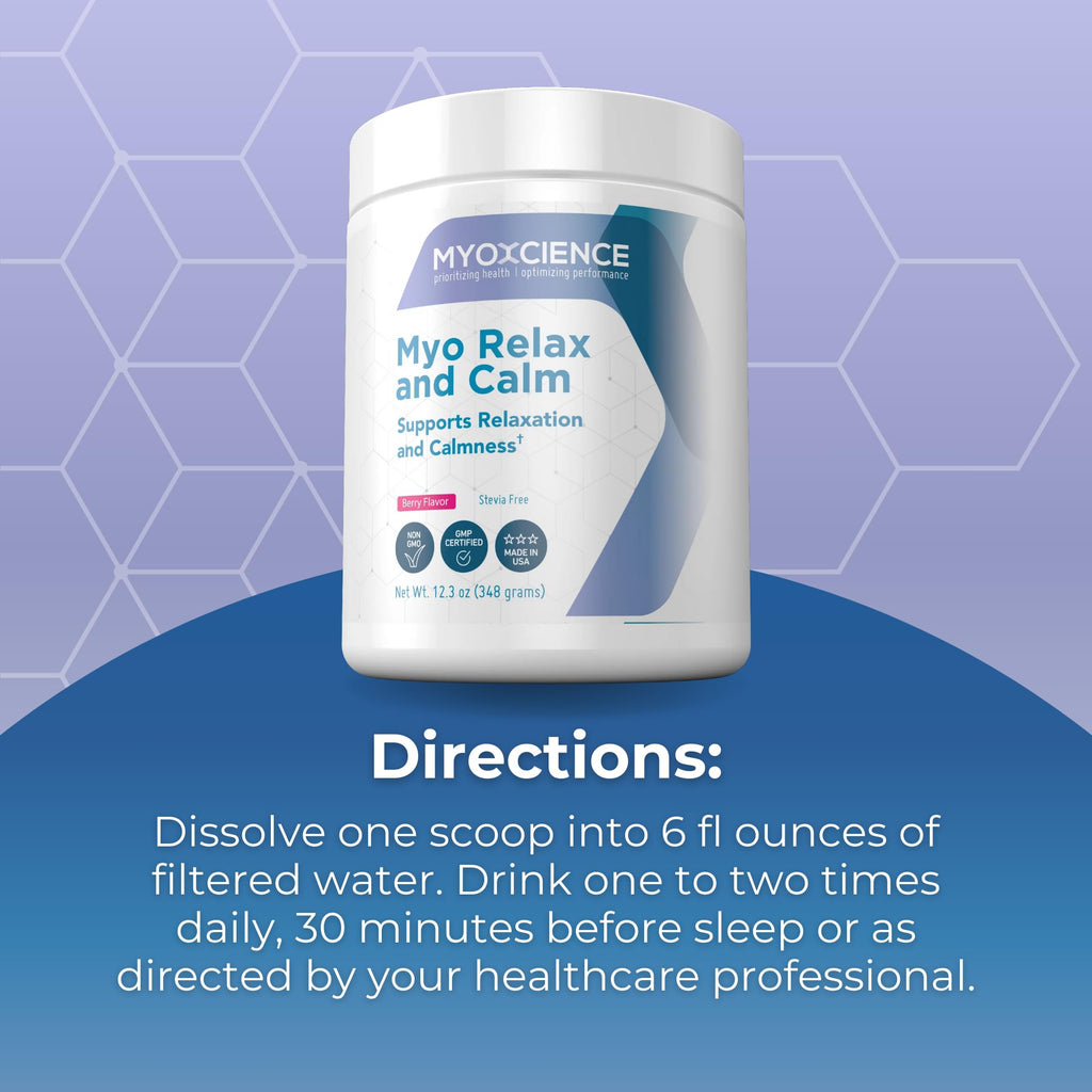 MYOXCIENCE Myo Relax & Calm | Sleep & Mood Support with Myo-Inositol, L-Theanine, Taurine, Magnesium & GABA | Berry Flavor | 60 Servings