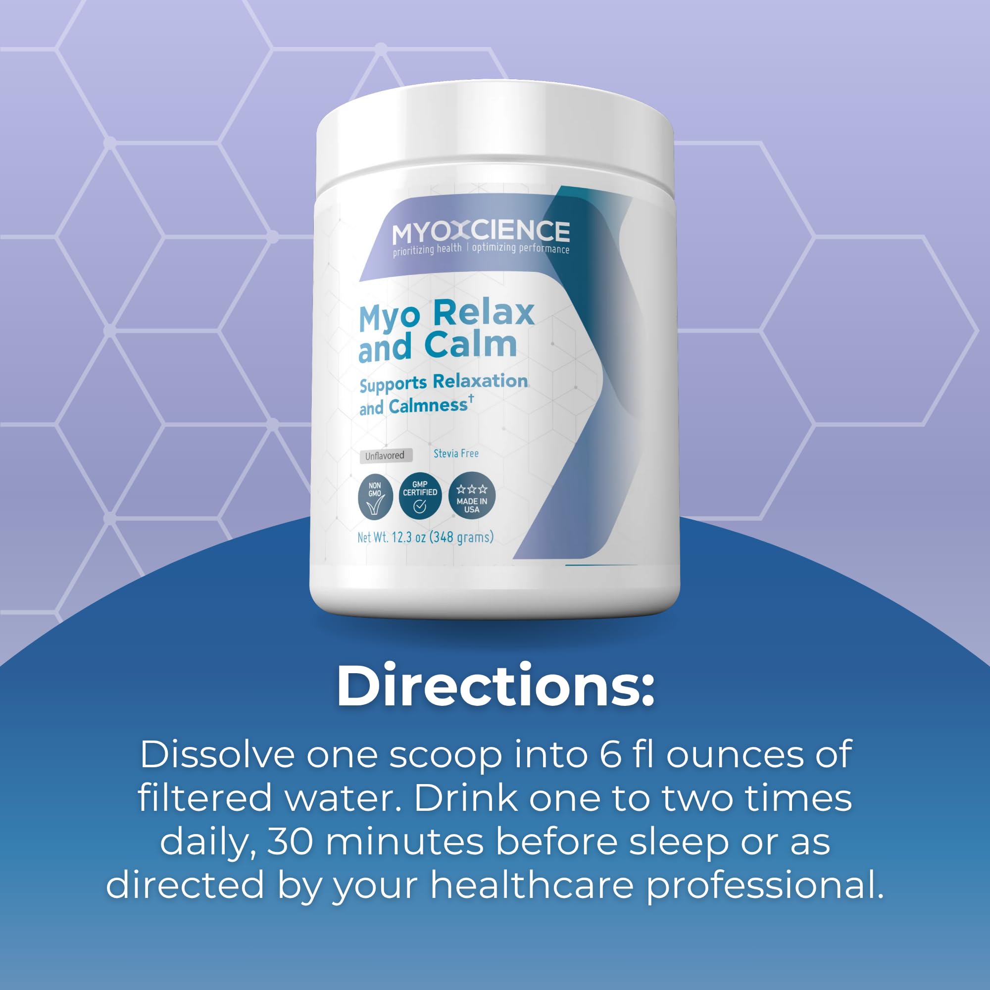 MYOXCIENCE Myo Relax & Calm – Sleep & Neurotransmitter Support (Unflavored, 60 Servings)