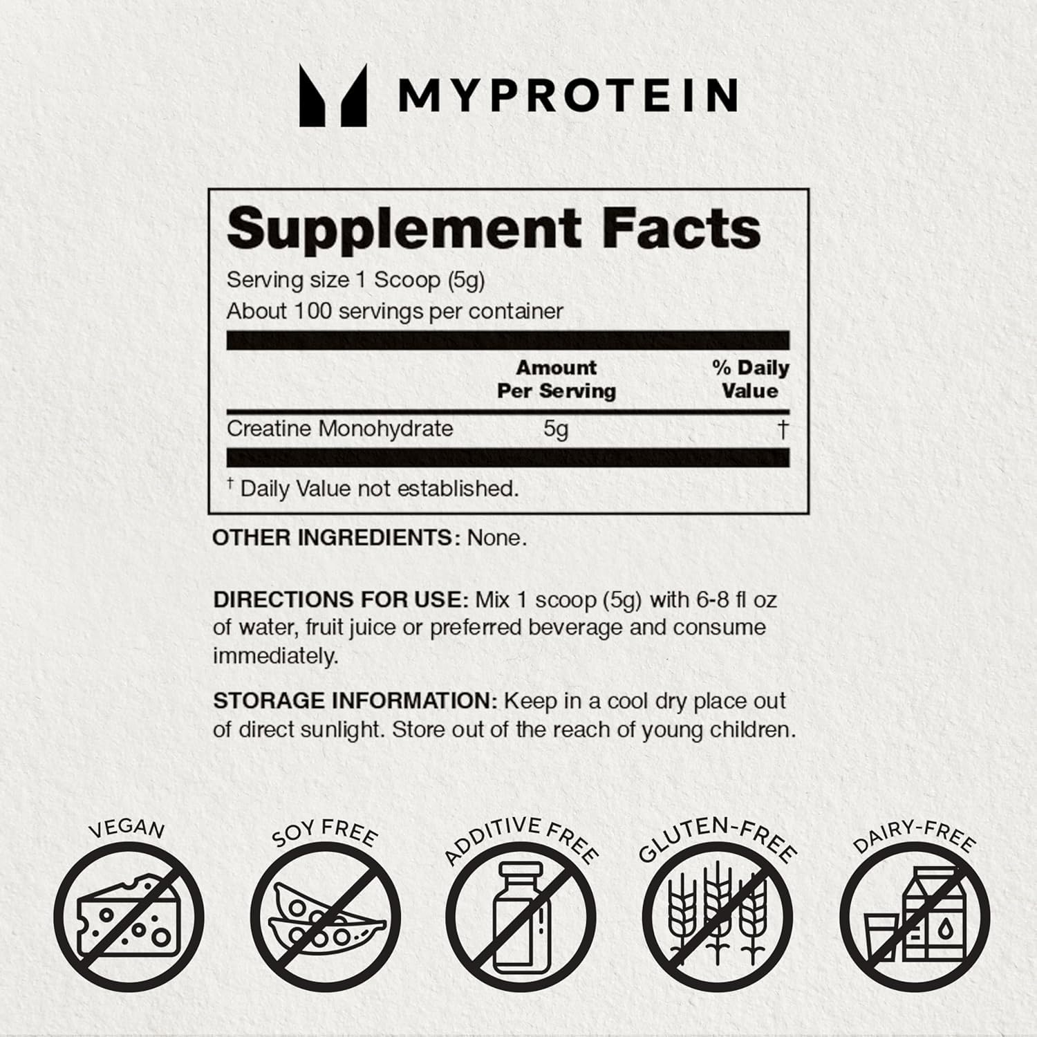 Myprotein Creatine Monohydrate Powder – 2.2lbs, 200 Servings, Unflavored