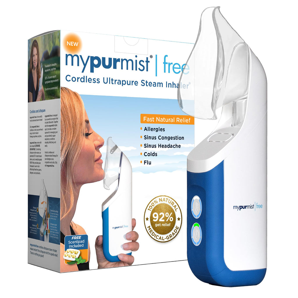 Mypurmist Free Ultrapure Cordless Steam Inhaler – Portable Personal Steam, Humidifier & Vaporizer