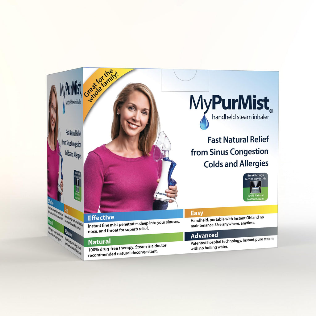 MyPurMist New Classic Handheld Steam Inhaler – Quick, Drug-Free Steam with Hands-Free Holder