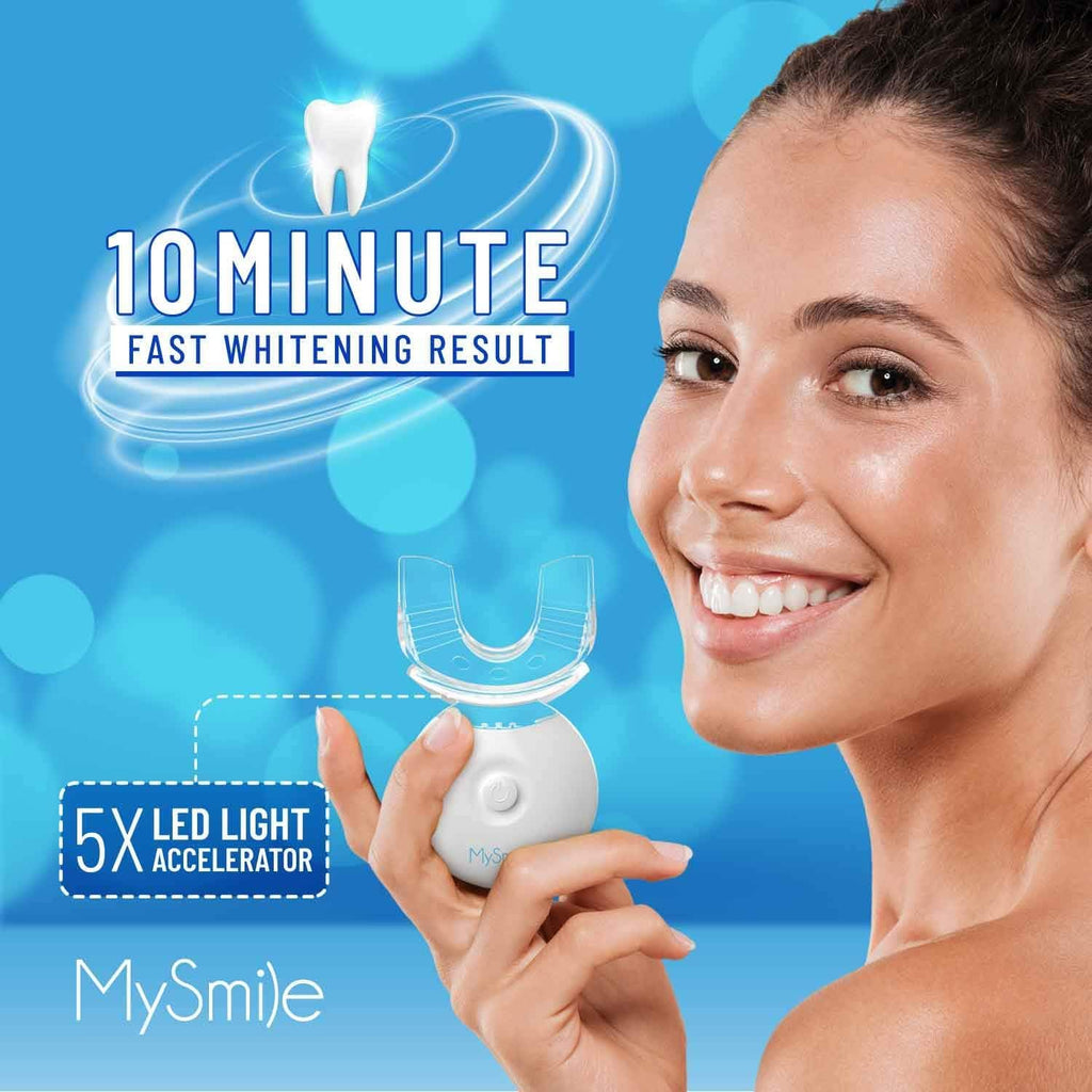 MySmile LED Teeth Whitening Kit - Fast 10-Min Non-Sensitive Whitener