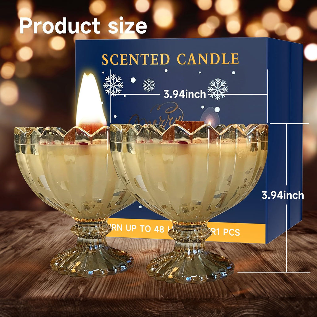 MY ZORAHOME Amber Petal Bowl Soy Wax Jasmine Candle | 6oz, 35h Aromatherapy Jar